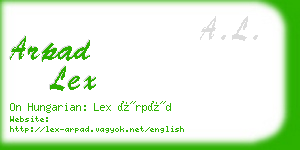 arpad lex business card